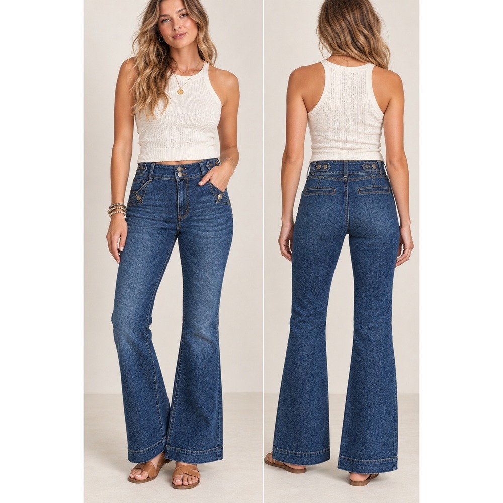 Pilcro and the Letterpress Anthropologie High Rise Trouser Bootcut Jeans 29